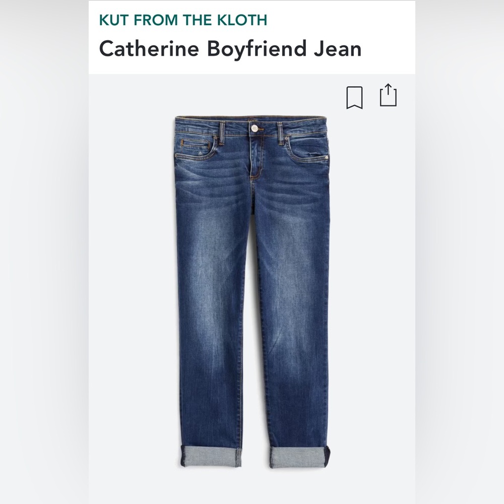 Kut from the Kloth Catherine boyfriend jeans, 6P EUC
